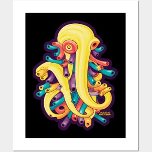 Plastic Macaroni Boho Trippy Hippy Calamari Posters and Art